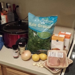 Slow Cooker Kale Chicken Lemon Soup